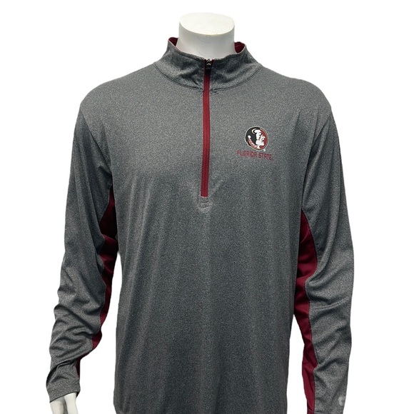 Florida State Seminoles Gray Garnet Colosseum Pullover 1/4 Zip Jacket Shirt XL - Picture 5 of 12